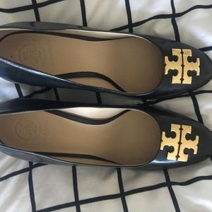 Tory Burch Raleigh Leather Wedge Pumps